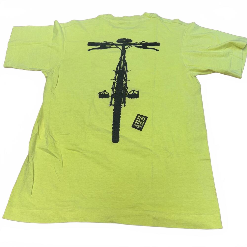 Vintage Single Stitch Bike Boyz Neon Yellow BMX Graphic Tee Medium